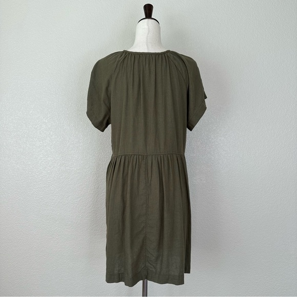 Universal Thread Linen Blend Olive Green Short Sleeves Shift Dress, Sz Large - Picture 8 of 13